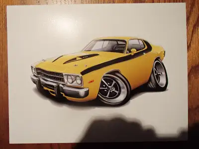for sale is a 1974 Plymouth Road Runner Wall Art Picture 11" X 8.5". Heavy Weight Paper - Great for...
