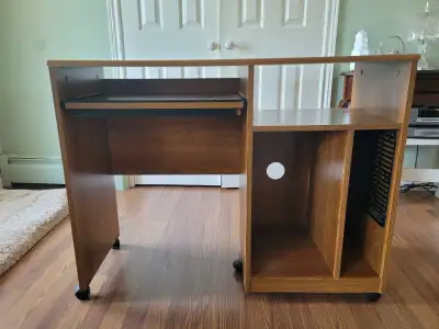 Rolling Wood Grain Computer desk, View more