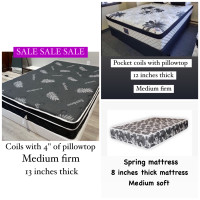 Mattress WITH BED FRAME & BOX SPRING  ON SALE 