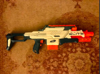 Nerf Cam ECS semi automatic blaster with batteries and ammo.