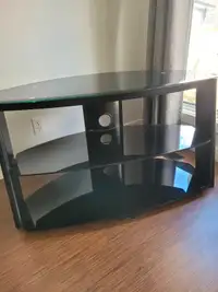 Black glass TV stand 