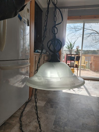 For Sale: Hanging Glass Pendant plug in light