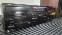 JVC Double Cassette TD-W254 Black Tape Deck Stereo Dual Recorder