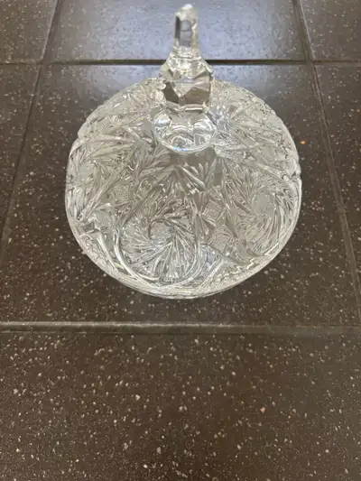 VINTAGE Pinwheel Crystal Dish/Bowl & Lid - Bol & Couvercle , View more