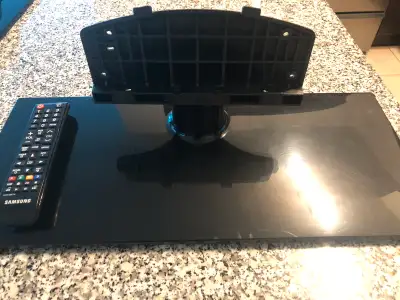 Samsung tv base/stand & tv remote & power cable, View more