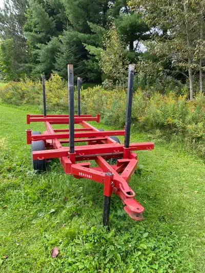 Trailer à bois tandem 5,6 pieds (66 pouces)de large 10,6 pieds (126 pouces)de long Main qui pivote e...