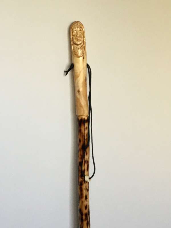 FIRST NATIONS INSPIRED HAND CARVED WALKING STICK in Fishing, Camping & Outdoors in Calgary - Image 2