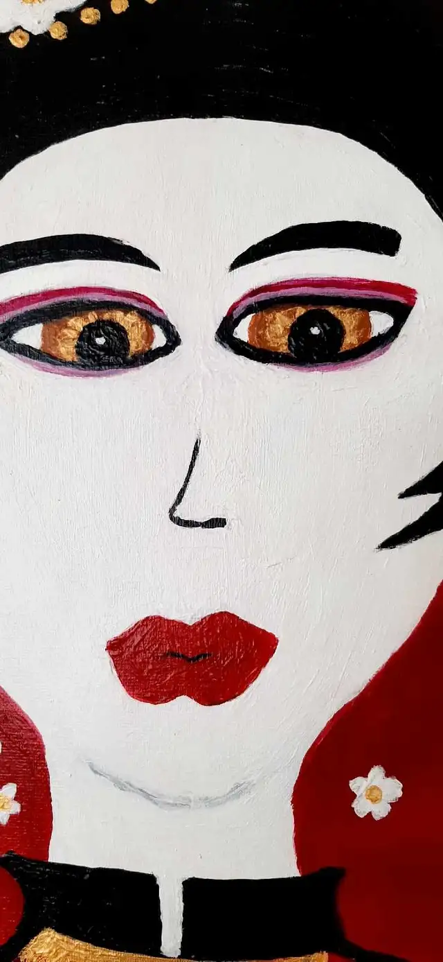 Madame Geisha-Artist painting,24"x18" Newly painted.63347537790465121
