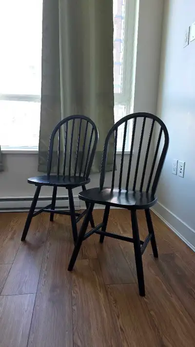 Set of 2 IKEA Dining Chairs (Black, Sturdy & Excellent Condition, View more