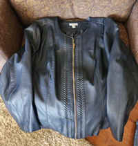 Blue leather like jacket