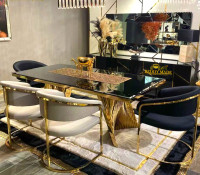 GOLD AND BLACK ULTRA-LUXURY 7 PIECE DINING SET!!!