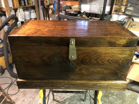 Antique Wood Pine Blanket Box