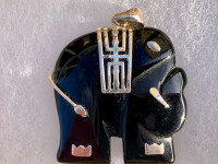 Aloysius, The Ebony and Sterling Silver Elephant Pendant
