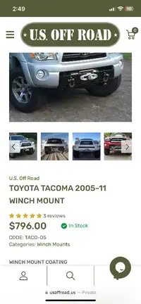 Low profile bumper for tacoma 2005-2011