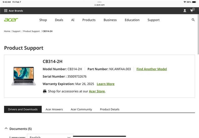 Acer 14” Chromebook 3MTK MT8183, 4GB RAM, 64GB eMMC, 1080p,  in Laptops in Hamilton - Image 3