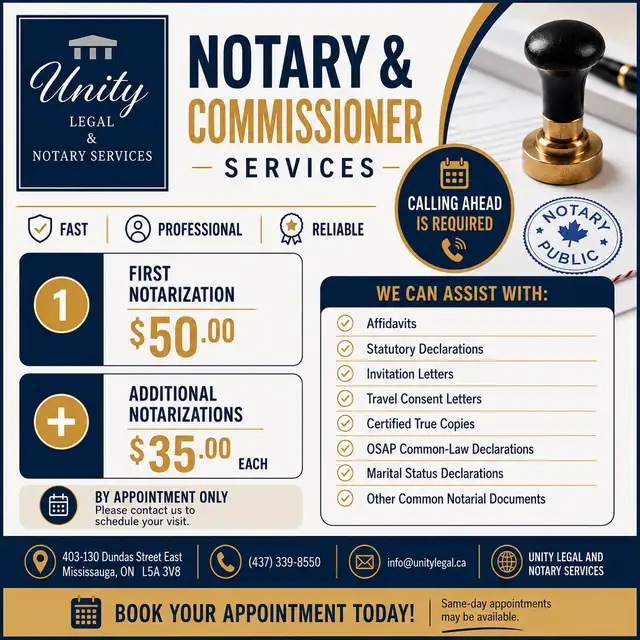 Notary Public & Commissioner in Mississauga
