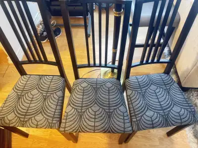 Set of 3 Wooden Dining Chairs, View more