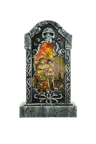 LED Spinning Water Globe Lantern Gravestone Skeleton Halloween, View more