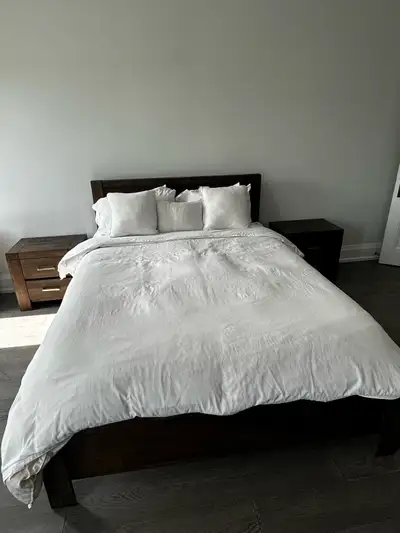 Rustic Wood Bed Frame and Nightstands, View more