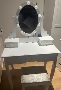Makeup vanity with chair