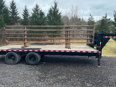 20 foot long gates/panels freestanding. Solid 2” tubing 1/8” thick 58” tall. 2 chains attached for c...