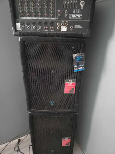 2 yorkville yx12 200 speakers and MP6D powered mixer. Looking to sell as a package but willing to se...