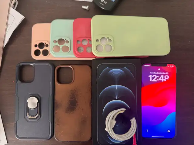 iPhone 12 Pro Max 512GB Pacific Blue + Apple Leather Case + More63826839773057120
