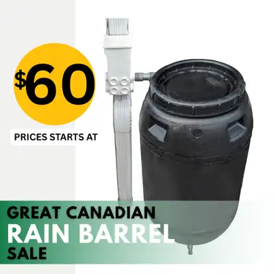 Eco-Friendly Rain Barrels – $60 & Up | FREE Delivery in Canada! Make a sustainable choice with our 2...