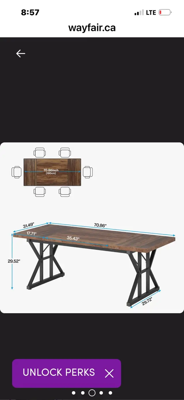 Gracie Oaks Dining Table in Dining Tables & Sets in Bedford - Image 3