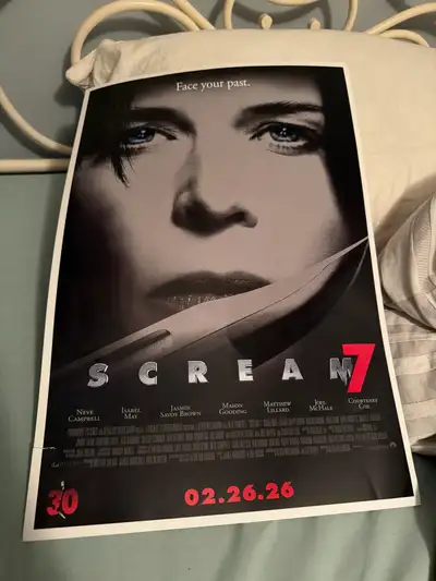 scream 7 poster has a tear on the bottom it’s free , View more