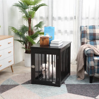 Wooden Dog Crate Furniture, Puppy Kennel End Table, Decorative P