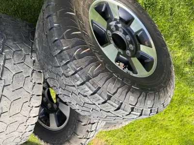 Size: 18×8j Bolt Pattern: 8×170 Offset: +40 Centre Bore: 124.9mm Tire Size: LT285/75R18 Factory rims...