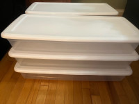 Long Low Height Storage Bins for Under Couch Sofa Bed or Stack