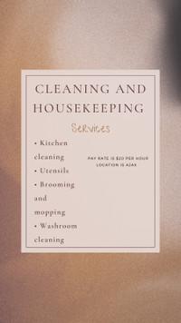 Provide cleaning services