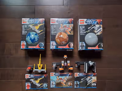 Lego Star Wars Planet Series 1 complete #9674-9675-9676 with box age 6-12 used Ensemble complet de j...