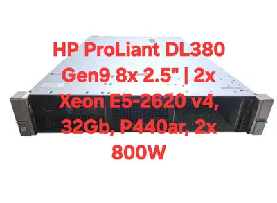 Selling a used HP ProLiant DL380 Gen9 server, equipped with 8x 2.5" drive bays and powered by 2x Int...