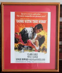 FRAMED MATTED 18 X 15 GONE WITH THE WIND VARNISHED POSTER