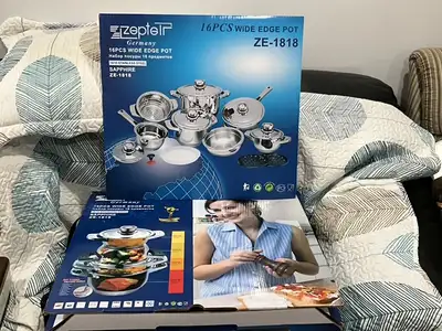 Batterie cuisine 16 morceaux Zeptgtr article neuf $150 ENSEMBLE DE COUTEAUX A DECOUPER 9 MORCEAUX $6...