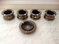 4-Antique Brand New Ash Trays Hand Made in Greece IN 24 K G