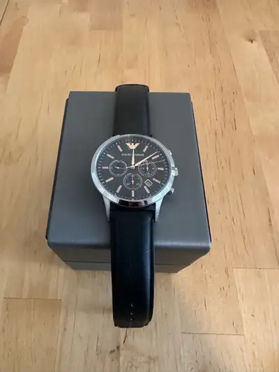 Emporio Armani mens leather watch 43mm, View more