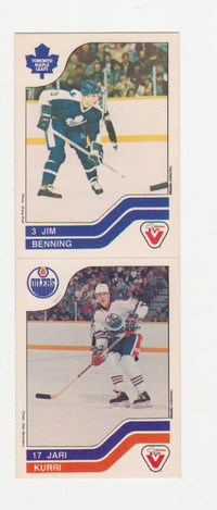Carte Hockey 1983 Vachon Jim Bening & Jari Kurri NON COUPÉ (A650