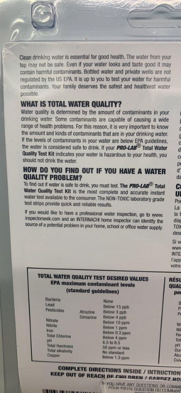 PRO-LAB TW120 Total Water Quality Kit new and sealed in Other in Markham / York Region - Image 3