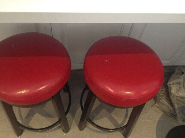 Solid wood Red Stools - 2 stools sold as a pair Rg $360.00 in Other in City of Toronto - Image 4