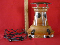 Unique vintage handmade wooden Tower / Mushroom Art Deco Lamp