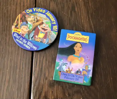 2 Walt Disney Cartoon Movie Pinback Pin Pocahontas Willows, View more