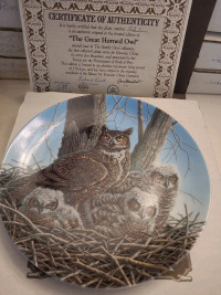 The Great Horned Owl by Jim Beaudoin Knowles Collectors Plate 