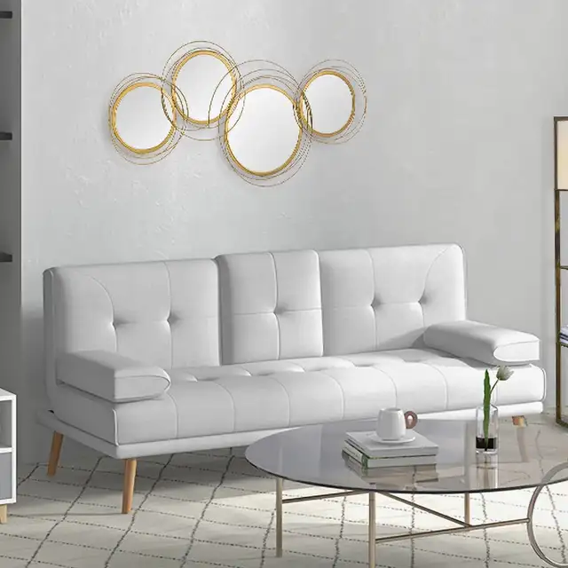 Metal Wall Art Gold Frame Circle Bathroom Mirror Decor Home Hang in Home Décor & Accents in Markham / York Region - Image 9