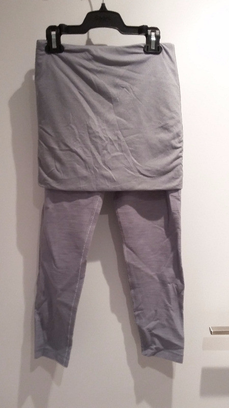Lululemon Yin To You Crop Leggings Fossil Gray Fold Over Skirt