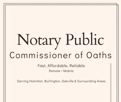 We are licensed Paralegals, Notary Publics and Commissioners of Oaths in Burlington and serving: ✔️...