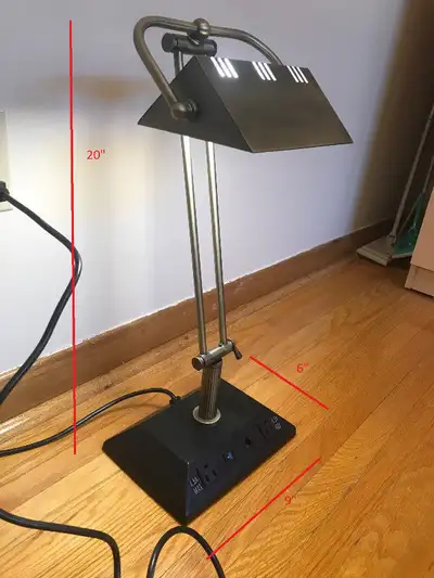 Antique  adjustable bankers desk lamp $50, View more